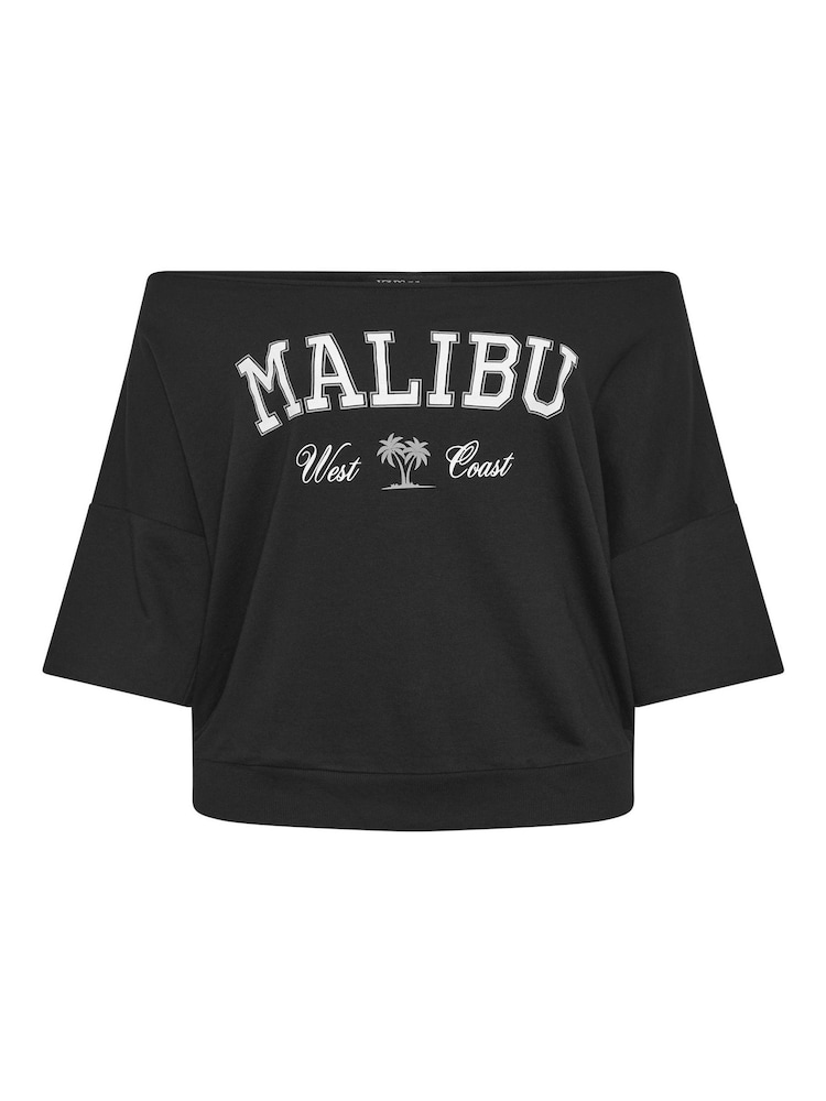 Yours Curve Black Off The Shoulder T-Shirt - Image 5 of 5 Yours Curve Black Off The Shoulder T-Shirt - Image 5 of 5