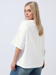 Yours Curve White Limited Three Lions T-Shirt - Image 4 of 5