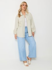 Yours Curve Cream Utility Shacket - Image 3 of 6