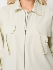 Yours Curve Cream Utility Shacket - Image 4 of 6