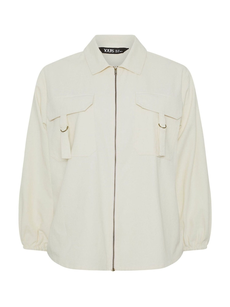 Yours Curve Cream Utility Shacket - Image 6 of 6