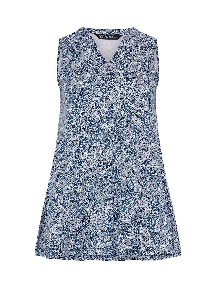 Yours Curve Blue Notch Neck Tiered Vest - Image 5 of 5 Yours Curve Blue Notch Neck Tiered Vest - Image 5 of 5