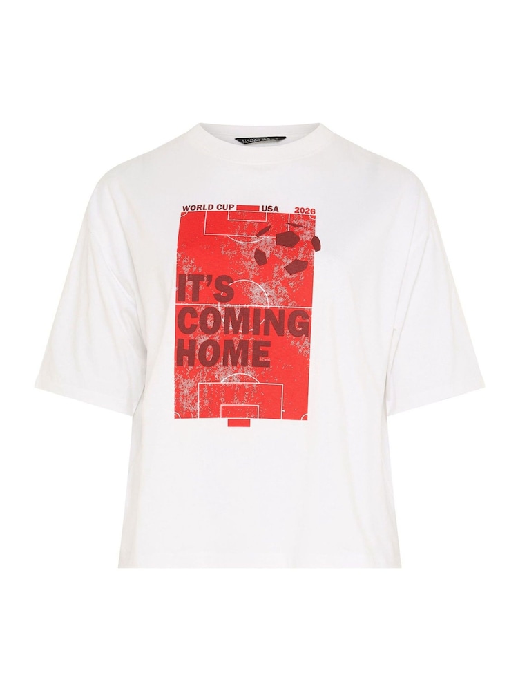 Yours Curve White Limited Its Coming Home T-Shirt - Image 5 of 5