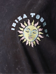 Yours Curve Grey Boxy Placement Print T-Shirt - Image 6 of 7