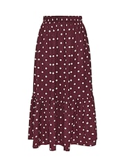 Yours Curve Red Limited Polka Dot Skirt - Image 5 of 5