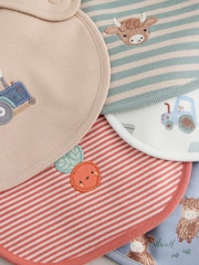 Red/Blue Hamish Farm Baby Bibs 5 Pack - Image 8 of 8