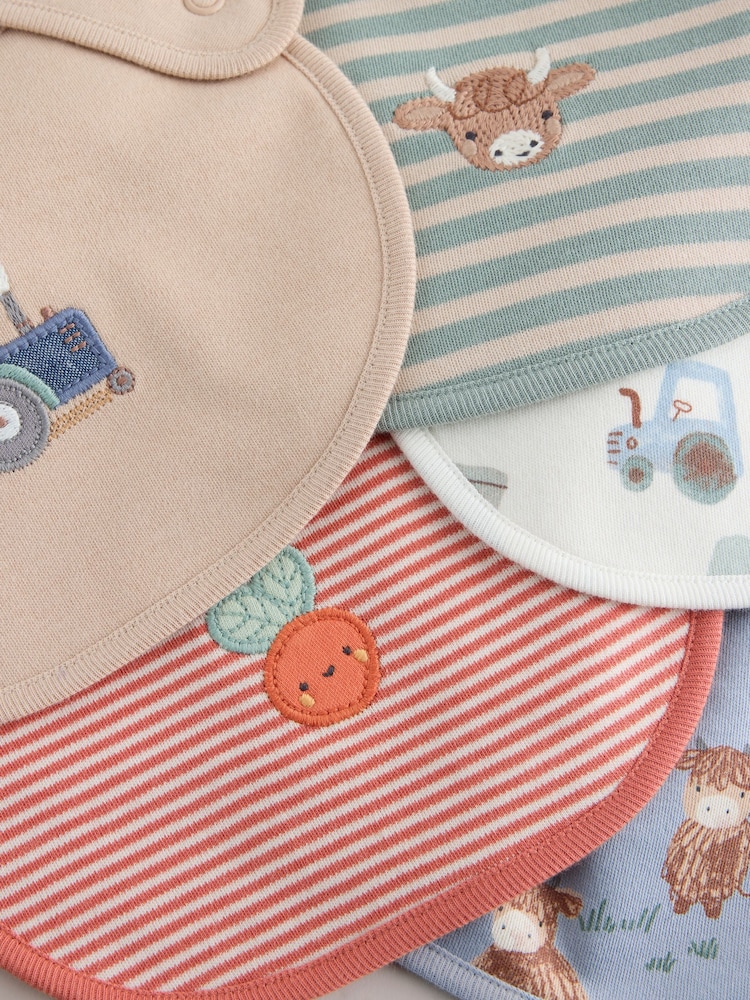 Red/Blue Hamish Farm Baby Bibs 5 Pack - Image 8 of 8 Red/Blue Hamish Farm Baby Bibs 5 Pack - Image 8 of 8