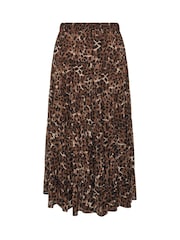 Yours Curve Brown Limited Leopard Printed Chiffon Skirt - Image 5 of 5