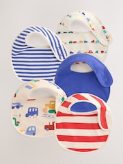 Red/Blue Transport Baby Bibs 5 Pack - Image 1 of 8