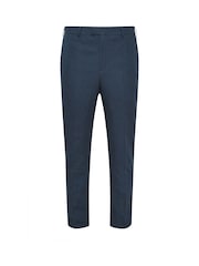 BadRhino Big & Tall Blue Long Linen Blend Suit Trousers - Image 5 of 6