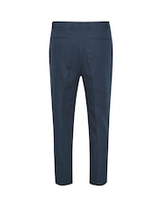 BadRhino Big & Tall Blue Long Linen Blend Suit Trousers - Image 6 of 6