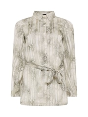 Star by Julien MacDonald Grey Snake Print Tie Belt Longline Shirt - Image 5 of 5