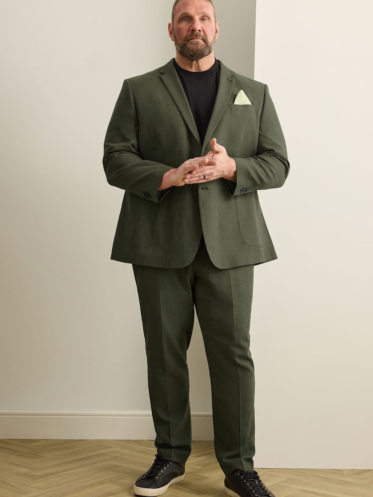 BadRhino Big & Tall Green Linen Blend Suit Jacket - Image 2 of 2