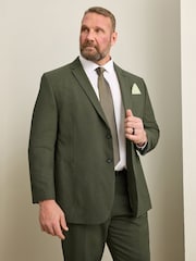 BadRhino Big & Tall Green Short Linen Blend Suit Jacket - Image 2 of 6