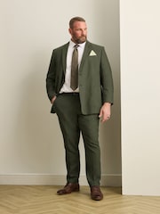BadRhino Big & Tall Green Short Linen Blend Suit Jacket - Image 3 of 6
