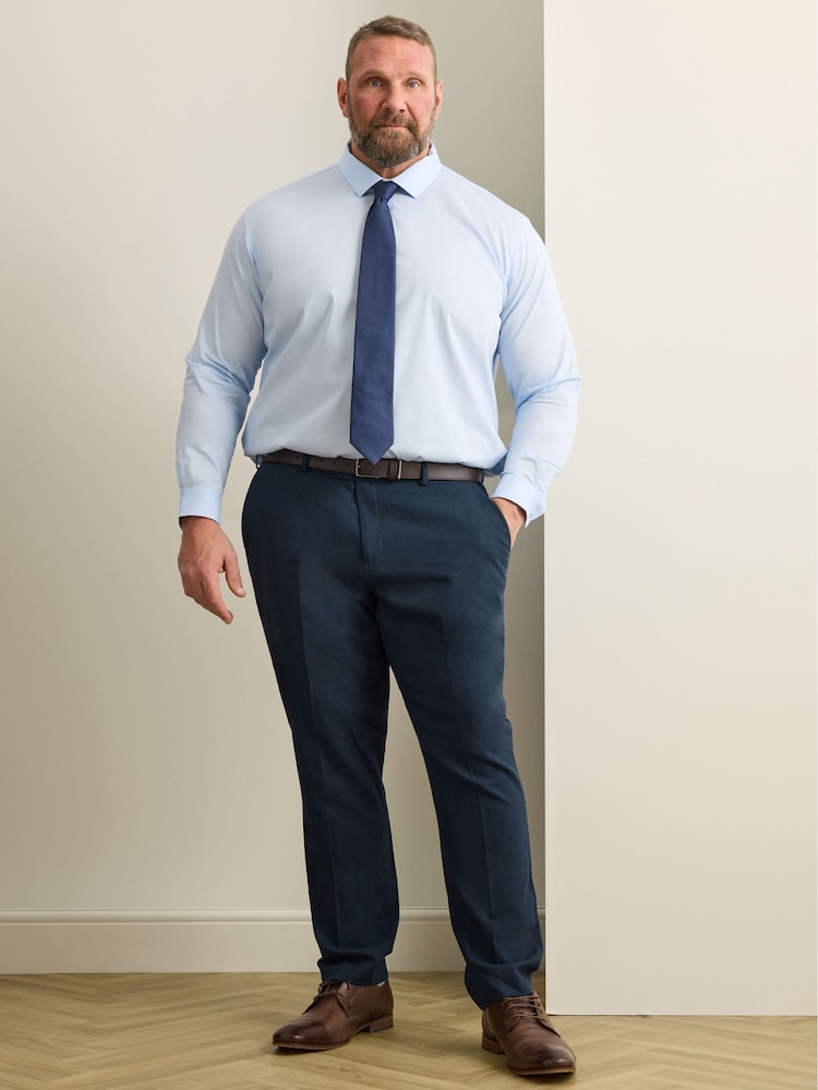 BadRhino Big & Tall Blue Linen Blend Suit Trousers - Image 2 of 4