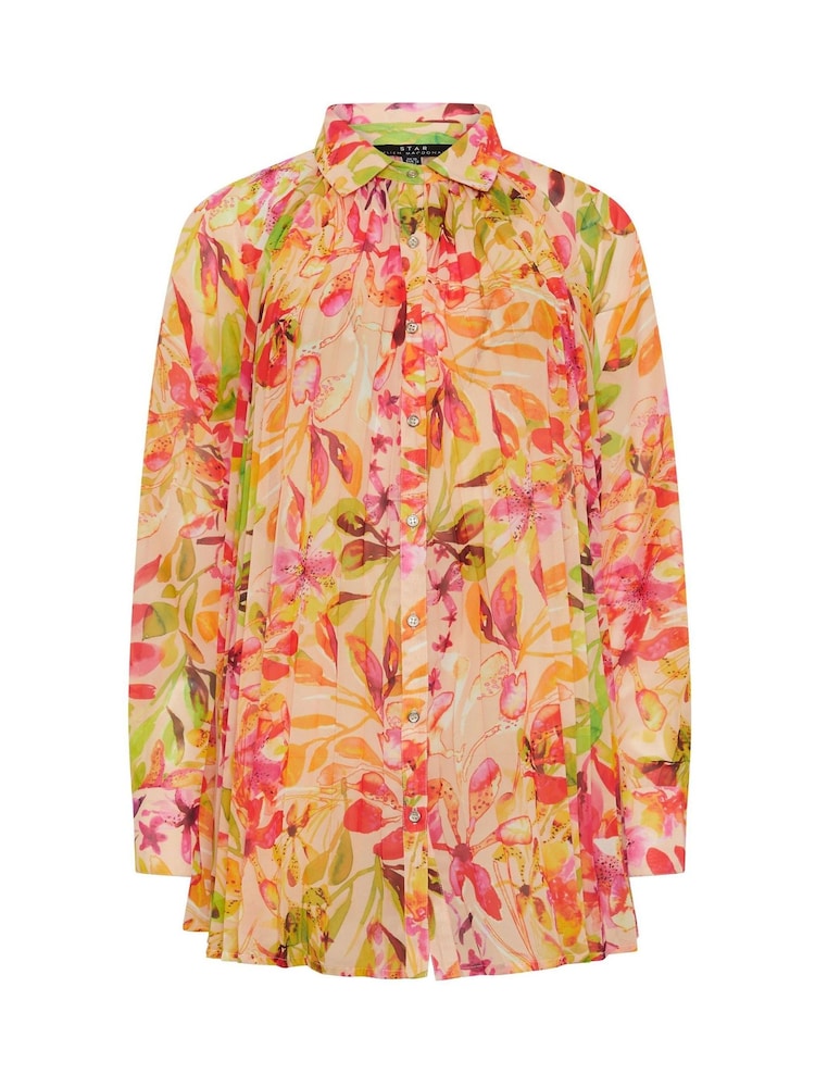 Star by Julien MacDonald Pink Pleated Printed Shirt - Image 5 of 5 Star by Julien MacDonald Pink Pleated Printed Shirt - Image 5 of 5