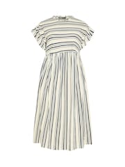 Синій - Yours Curve Frilled Sleeve Stripe Dress - Image 5 of 5