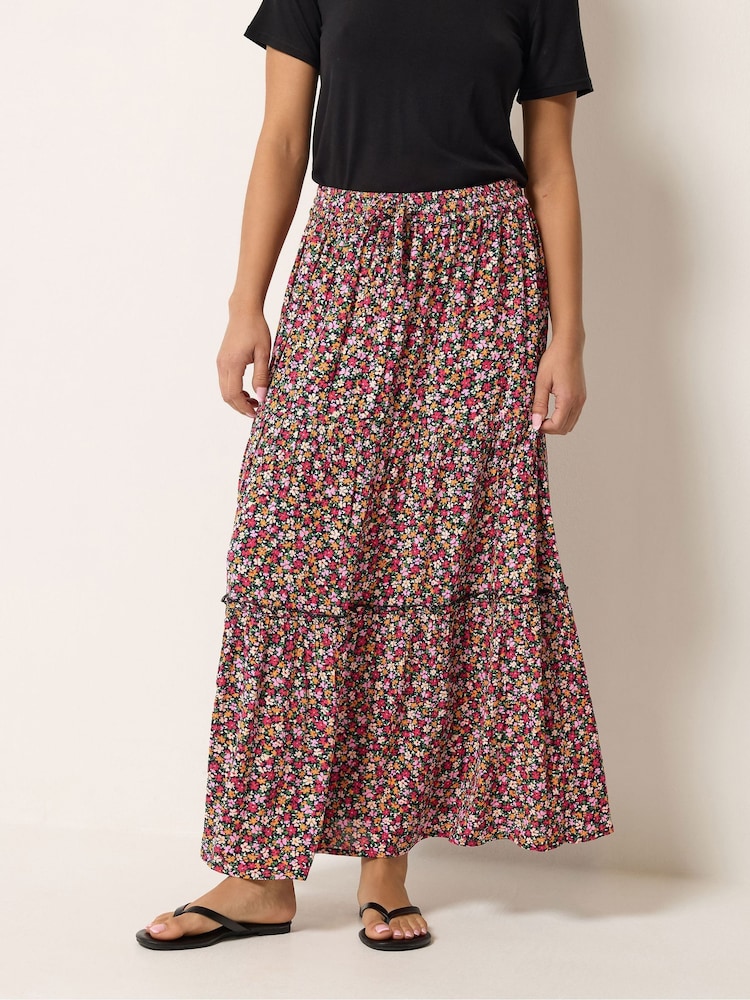M&Co Pink Petite Ditsy Printed Crinkle Trousers - Image 1 of 4 M&Co Pink Petite Ditsy Printed Crinkle Trousers - Image 1 of 4