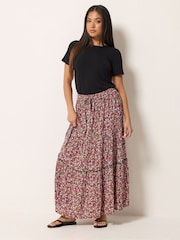 M&Co Pink Petite Ditsy Printed Crinkle Trousers - Image 3 of 4