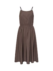 PixieGirl Petite Brown V-Neck Midi Dress - Image 5 of 5