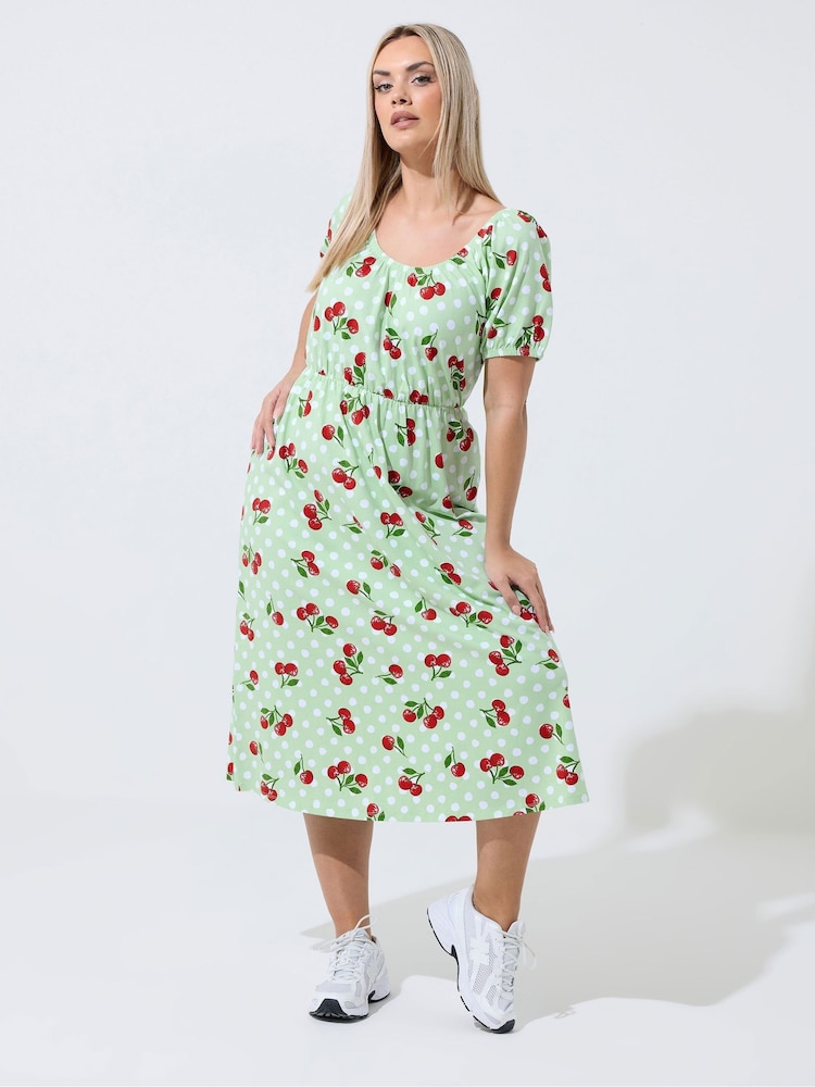 Verde - Yours Curve Limited Gingham Bardot Dress - Imagen 1 de 5
