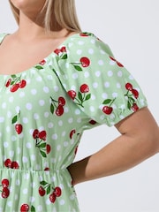 Verde - Yours Curve Limited Gingham Bardot Dress - Imagen 4 de 5