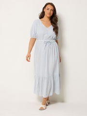 Yours Curve Blue Stripe Maxi Dress - Image 1 of 5
