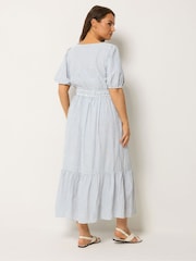 Yours Curve Blue Stripe Maxi Dress - Image 3 of 5