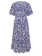 Yours Curve Blue Textured Maxi Dress - Image 5 of 5