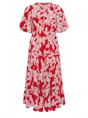 Yours Curve Red Textured Maxi Dress - Image 5 of 5