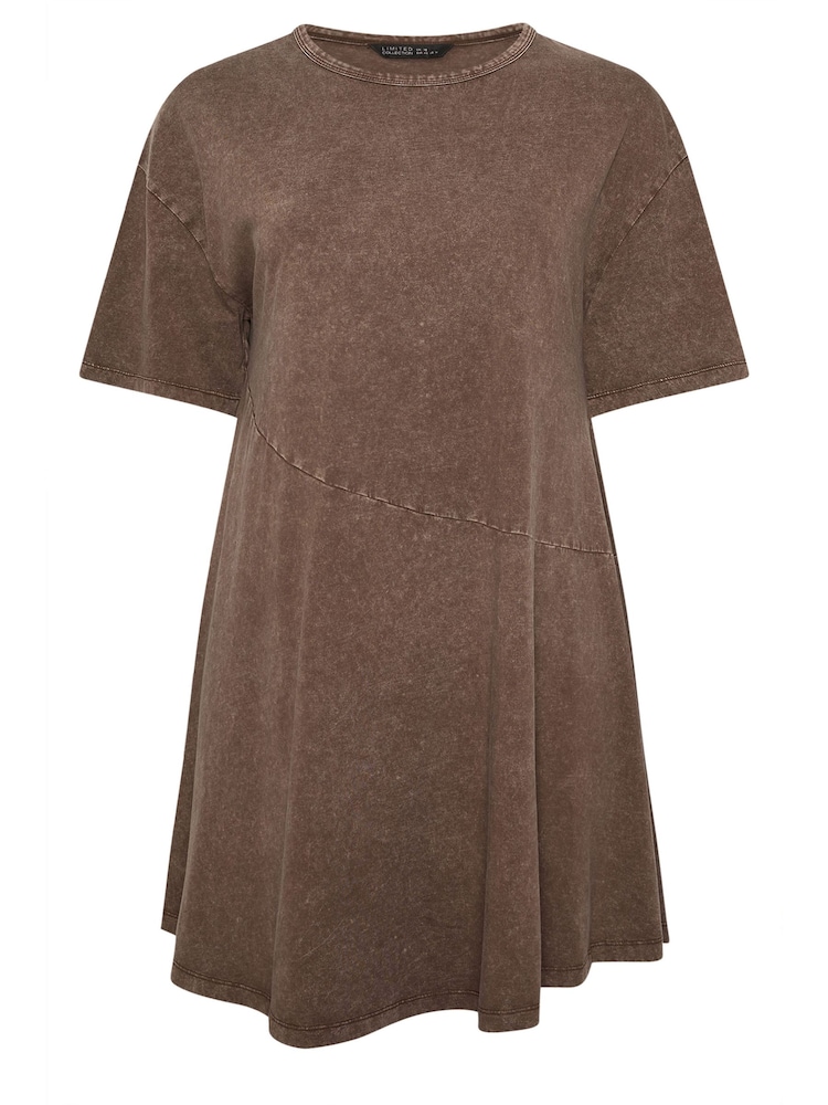 Yours Curve Brown Limited Acid Wash Dress - Image 5 of 5