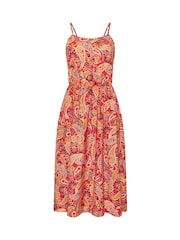 PixieGirl Petite Orange V-Neck Midi Dress - Image 5 of 5