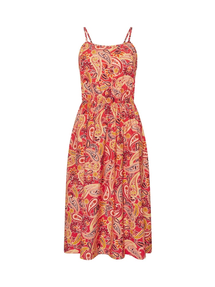 PixieGirl Petite Orange V-Neck Midi Dress - Image 5 of 5