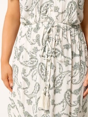 Yours Curve Green Boho Border Maxi Dress - Image 4 of 5