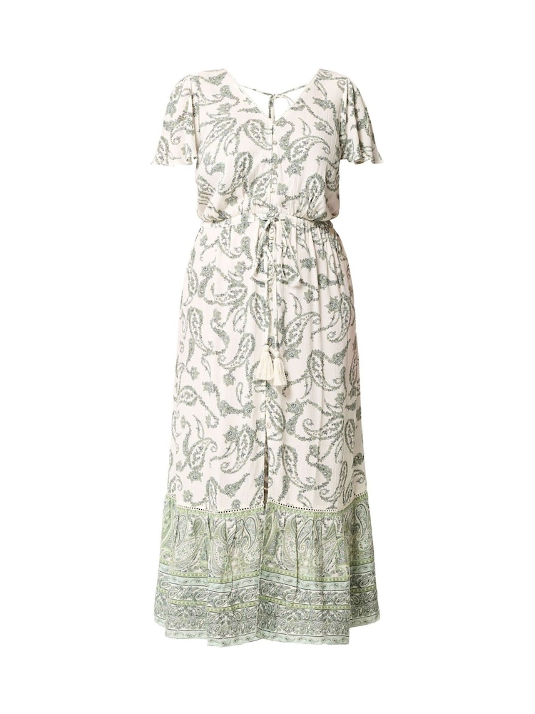 Yours Curve Green Boho Border Maxi Dress - Image 5 of 5