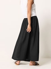 PixieGirl Petite Black Shirred Waist Midi Skirt - Image 3 of 5