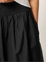 PixieGirl Petite Black Shirred Waist Midi Skirt - Image 4 of 5