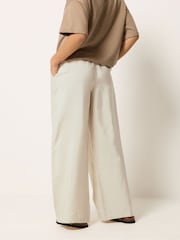 PixieGirl Petite Cream Beaded Wide Leg Trousers - Image 3 of 5
