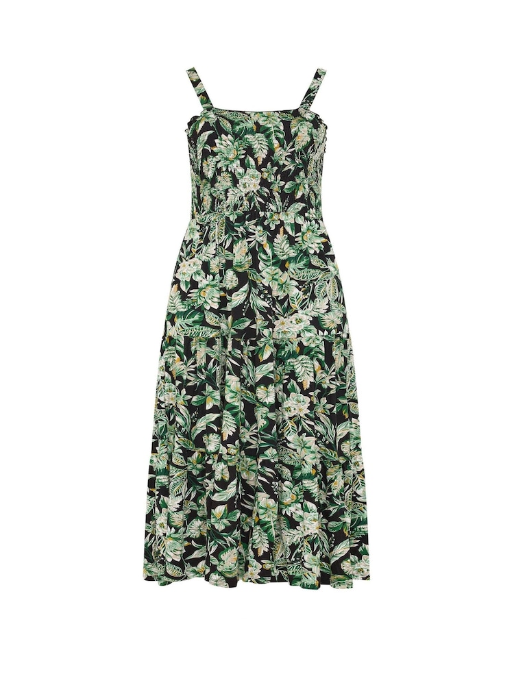 فستان ماكسي متوسط الطول بتصميم مُجمّع من Yours Curve - Image 5 of 5