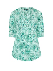 Yours Curve Green Paisley Pintuck Blouse - Image 5 of 5