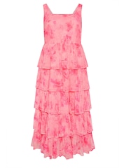 Yours Curve Pink Floral Ruffle Dress - Image 5 of 5