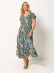 Yours Curve Black Shirred Smock Dress - Image 2 of 5