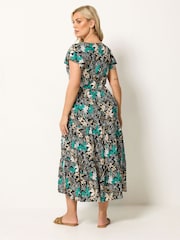 Yours Curve Black Shirred Smock Dress - Image 3 of 5