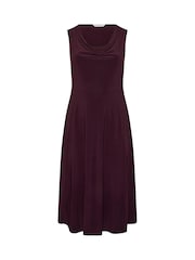 Yours Curve Purple London ITY Cowl Lace Up Midi Dress - Image 5 of 5