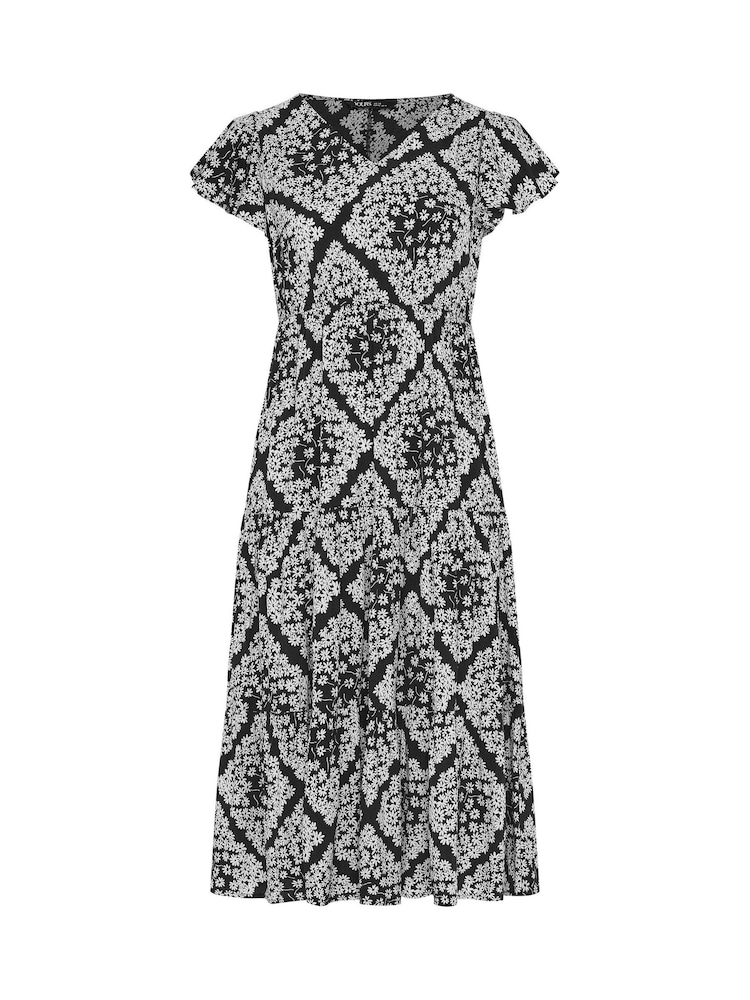 Yours Curve Black Shirred Smock Dress - Image 5 of 5 Yours Curve Black Shirred Smock Dress - Image 5 of 5