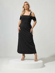Yours Curve Black London Cold Shoudler Maxi Dress - Image 1 of 5