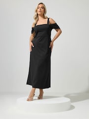 Yours Curve Black London Cold Shoudler Maxi Dress - Image 2 of 5