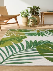 La Redoute Intérieurs Green Ecru Mokoa Flat Woven Indoor and Outdoor Rug - Image 1 of 5