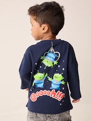 Navy Aliens Toy Story Long Sleeve T-Shirt (3mths-8yrs) - Image 2 of 4